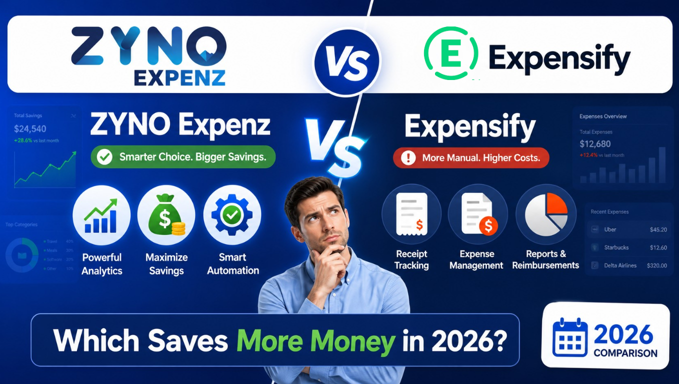 ZYNO Expenz vs Expensify comparison 2026 – which saves more business money