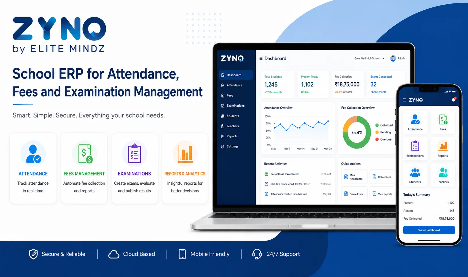 School ERP for Attendance, Fees, and Examination Management