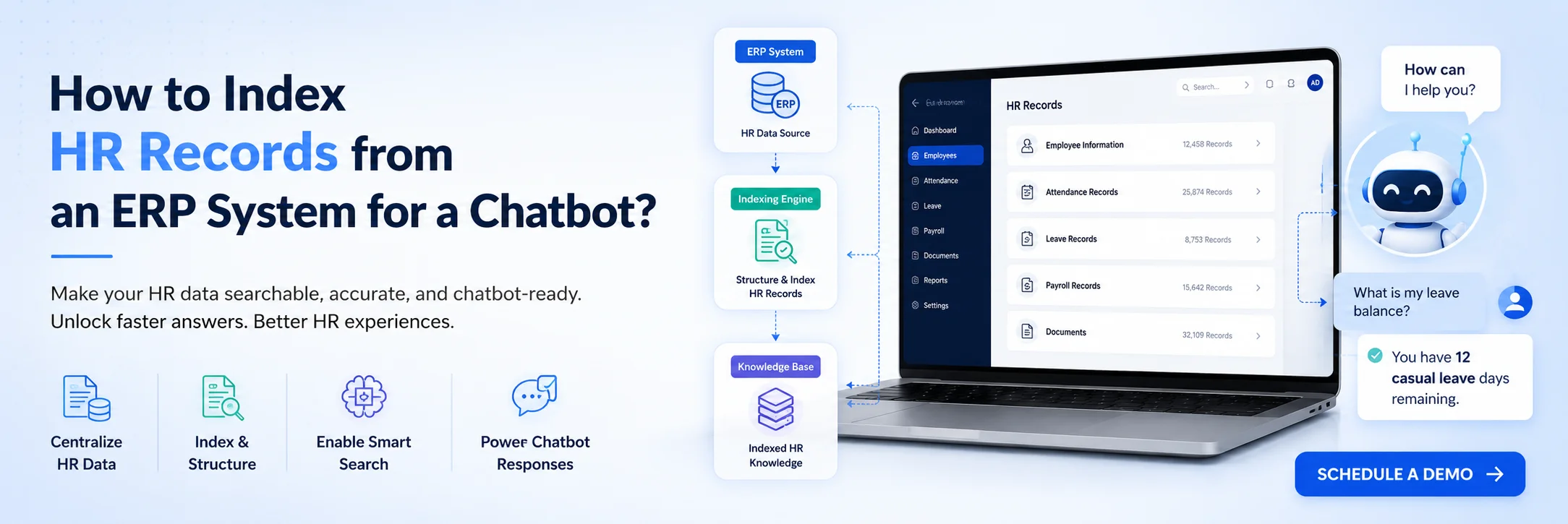 How to Index HR Records from an ERP System for a Chatbot?