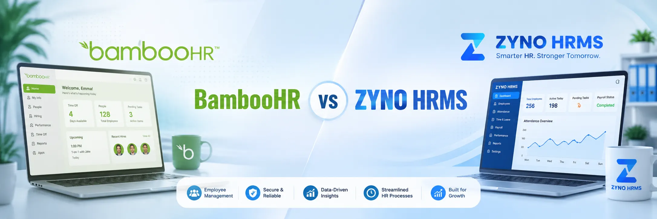 BambooHR vs ZYNO HRMS: Features, Pricing, Pros & Cons Compared (2026)