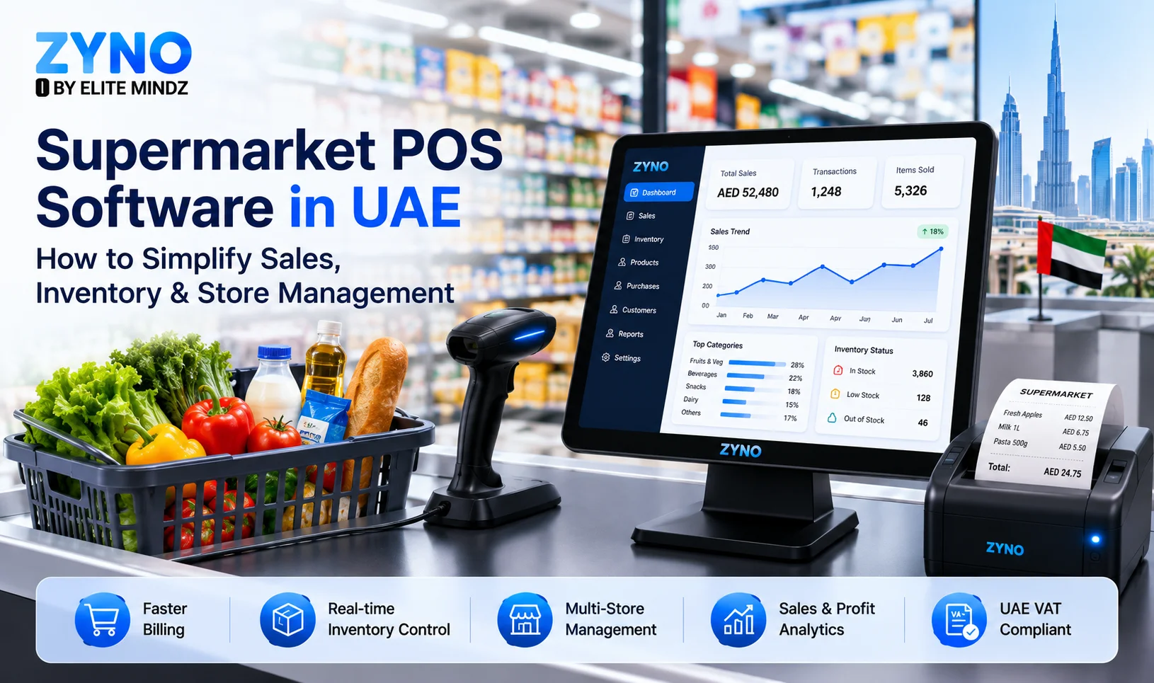 Supermarket POS Software in UAE: How to Simplify Sales, Inventory & Store Management