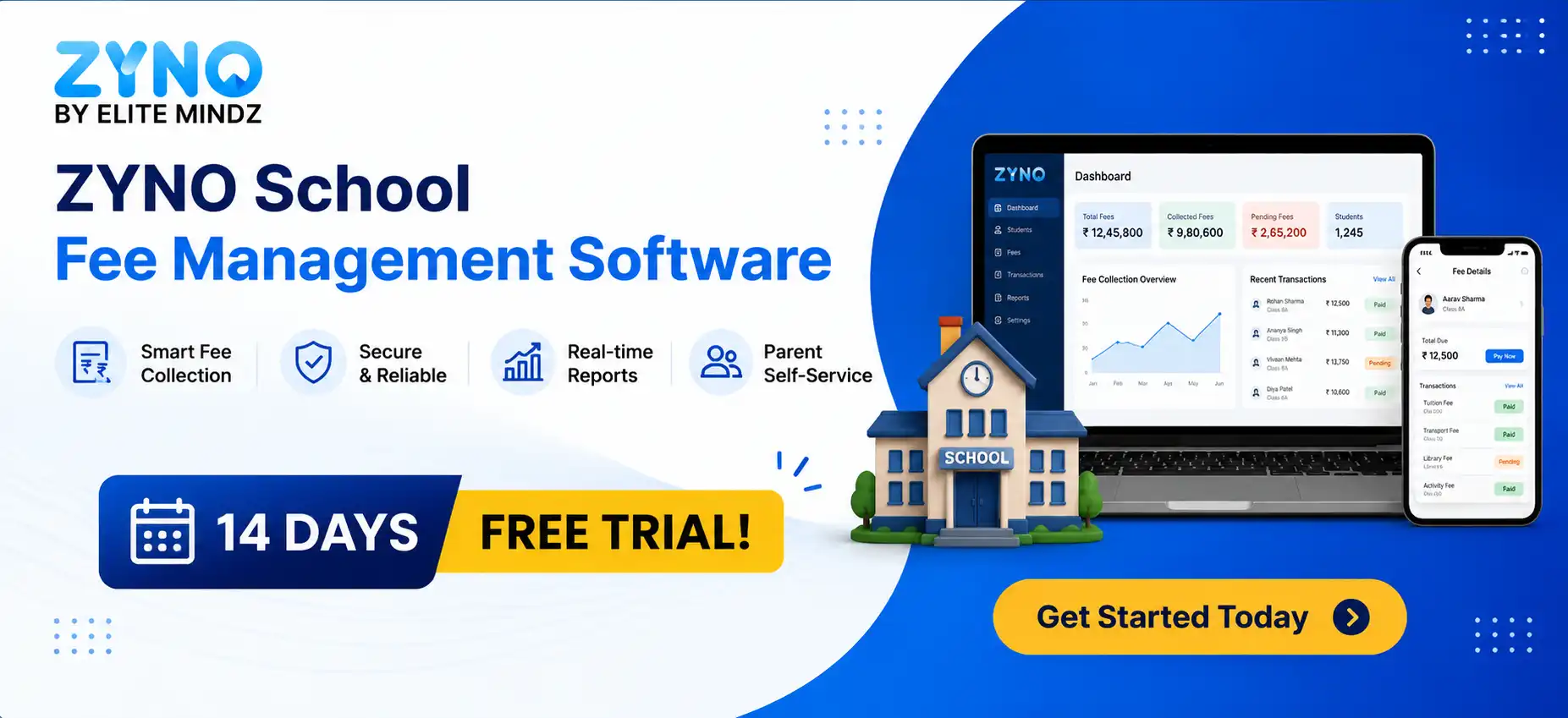 ZYNO School Fee Management 14 day free trial 