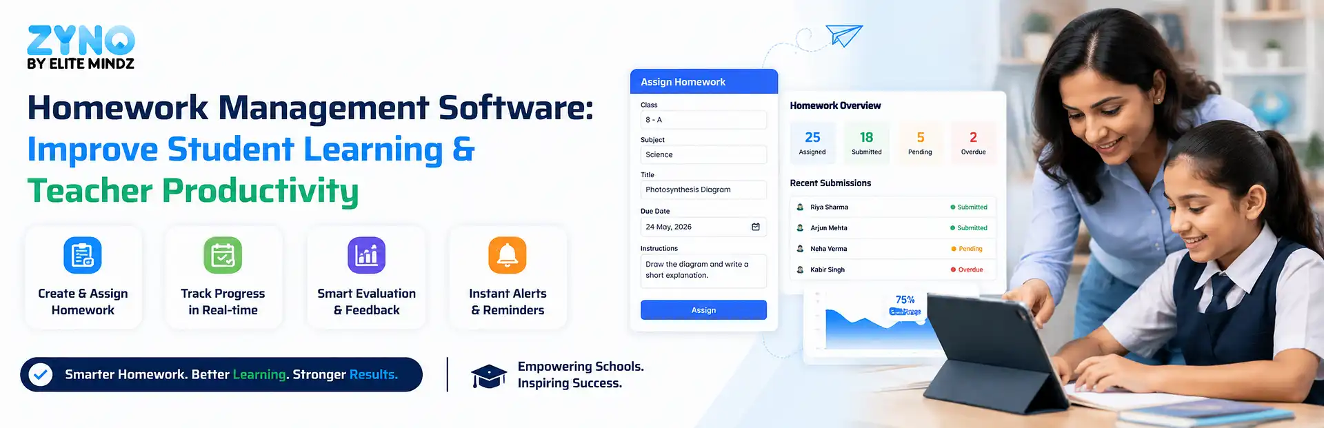 Homework management software for students and teachers 