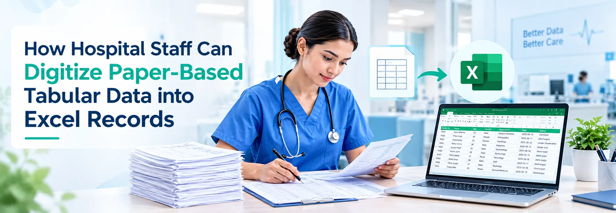 How Hospital Staff Can Digitize Paper-Based Tabular Data into Excel Records