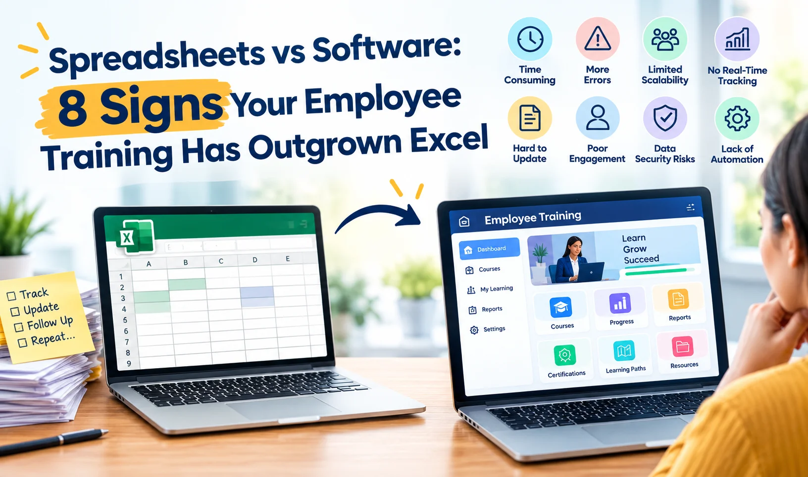 Spreadsheets vs Software: 8 Signs Your Employee Training Has Outgrown Excel