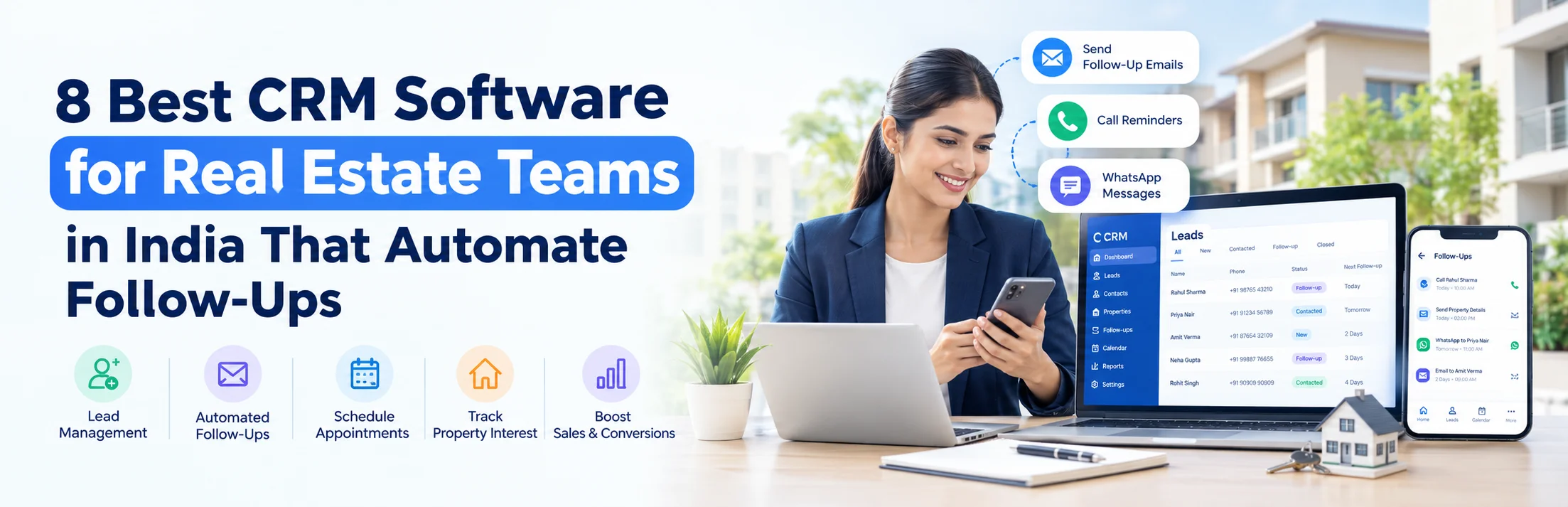 8 Best CRM Software for Real Estate Teams in India That Automate Follow-Ups (2026)