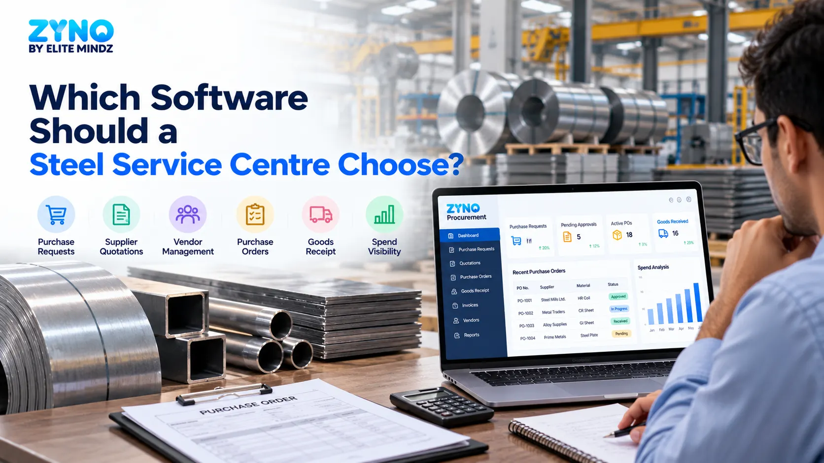 Best Purchase Order Management Software for Steel Service Centres (2026): ZYNO Procurement vs 12 Alternatives