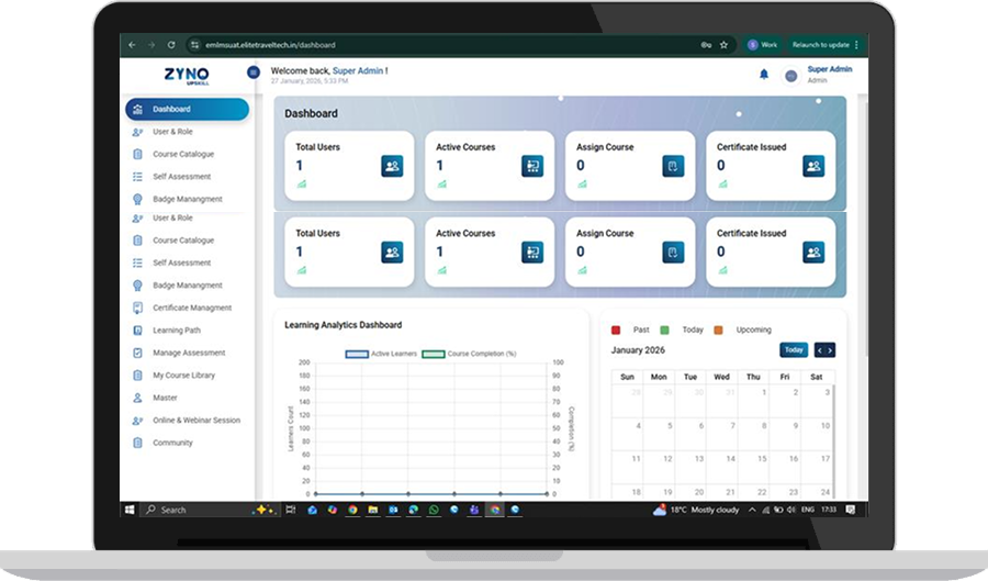 Laptop showing dashboard